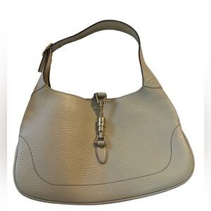 Gucci beiges leather Jackie bag with silver piston lock